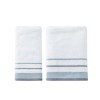Saturday Knight Ltd Go Round Soft Terry And 2-Tone Striped Border Bath Towel - 27x50", White - 3 of 4