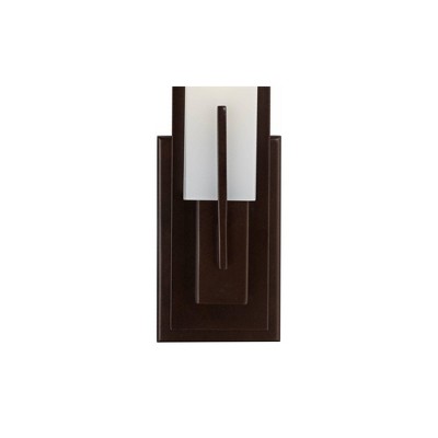Midtown Bronze Finish Modern Wall Sconce with Opal White Glass