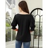 Womens Shirt Puff Sleeve Square Neck T-Shirts  Stretchy Blouse for Women - 3 of 3