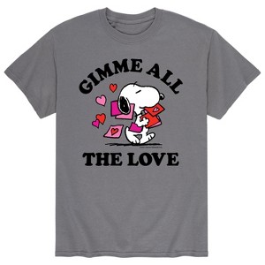 Men's - Peanuts - Gimme All The Love Short Sleeve Graphic T-Shirt - 1 of 4