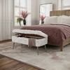 Jofran,Huggy Luxury Plush Faux Fur Upholstered Storage Bench - 2 of 4
