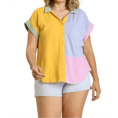 Women's Color Block Gauze Top - umgee
