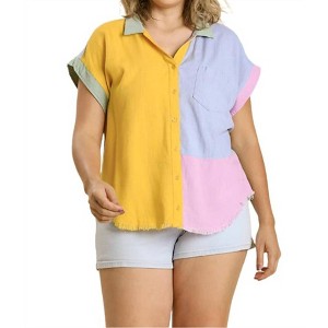 Women's Color Block Gauze Top - umgee - 1 of 4