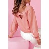 Pink Bowknot Dewback Round Neck Sweatshirt - 2 of 3