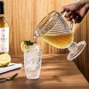 Slickblue Chroma Clear Glass Pitcher with Spout - 34oz, Geometric Diamond Facet Design - 3 of 4
