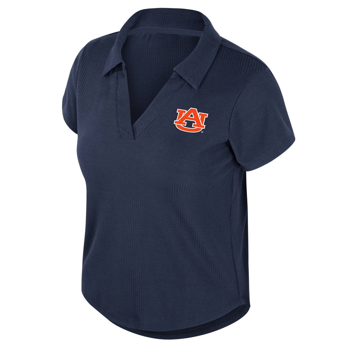 NCAA Auburn Tigers Women's Ribbed Cropped Polo T-Shirt