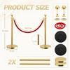 TinyHomie Stainless Steel Posts with Velvet Ropes for Events, Hotels, and Theaters - 3 of 4