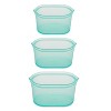 Zip Top Reusable Silicone 3-Piece Dish Set - Small 16 oz., Medium