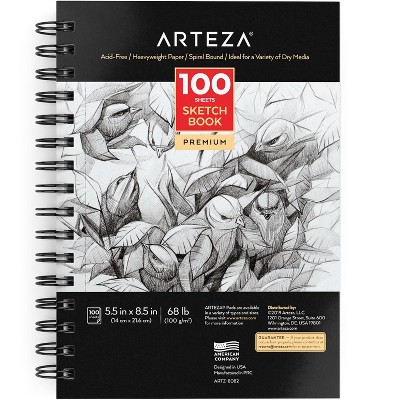 Arteza Sketchbook Pad, 5.5x8.5, 100 Sheets of Drawing Paper