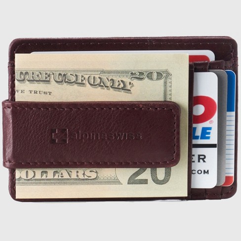 Alpine Swiss Harper Mens RFID Slim Money Clip Front Pocket Wallet Minimalist Leather ID Card Holder - image 1 of 4