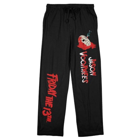 Friday the 13th Jason Voorhees Men s Black Drawstring Sleep Pants Medium