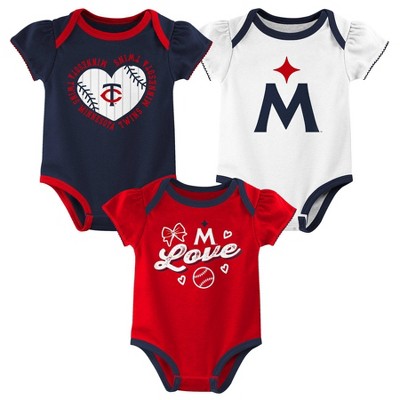 MLB Minnesota Twins Infant Girls' 3pk Bodysuit