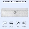 39 Inch Aluminum Diamond Plate Tool Box, Heavy Duty Truck Bed Storage with Lock & Keys, Waterproof Organizer for Pickups, RVs & Trailers - 2 of 4