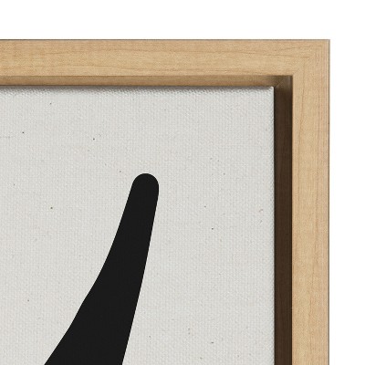 Modern Botanical Black and White Framed Canvas Art, 22x22