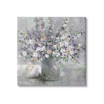 Stupell Purple Blossoming Aster Flower Bouquet Gallery Wrapped Canvas Wall Art