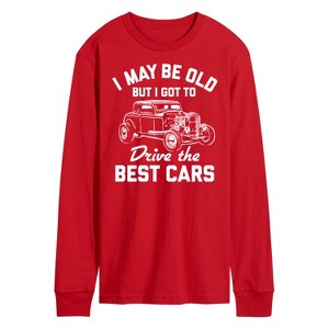 Men's - Instant Message - I May Be Old Drive Best Cars Long Sleeve Graphic T-Shirt - 1 of 4