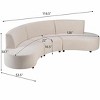 Christopher Knight Home Tyvon 116.5" Modern 3-Seater Wooden Chenille Upholstered Curved Sofa - 3 of 4