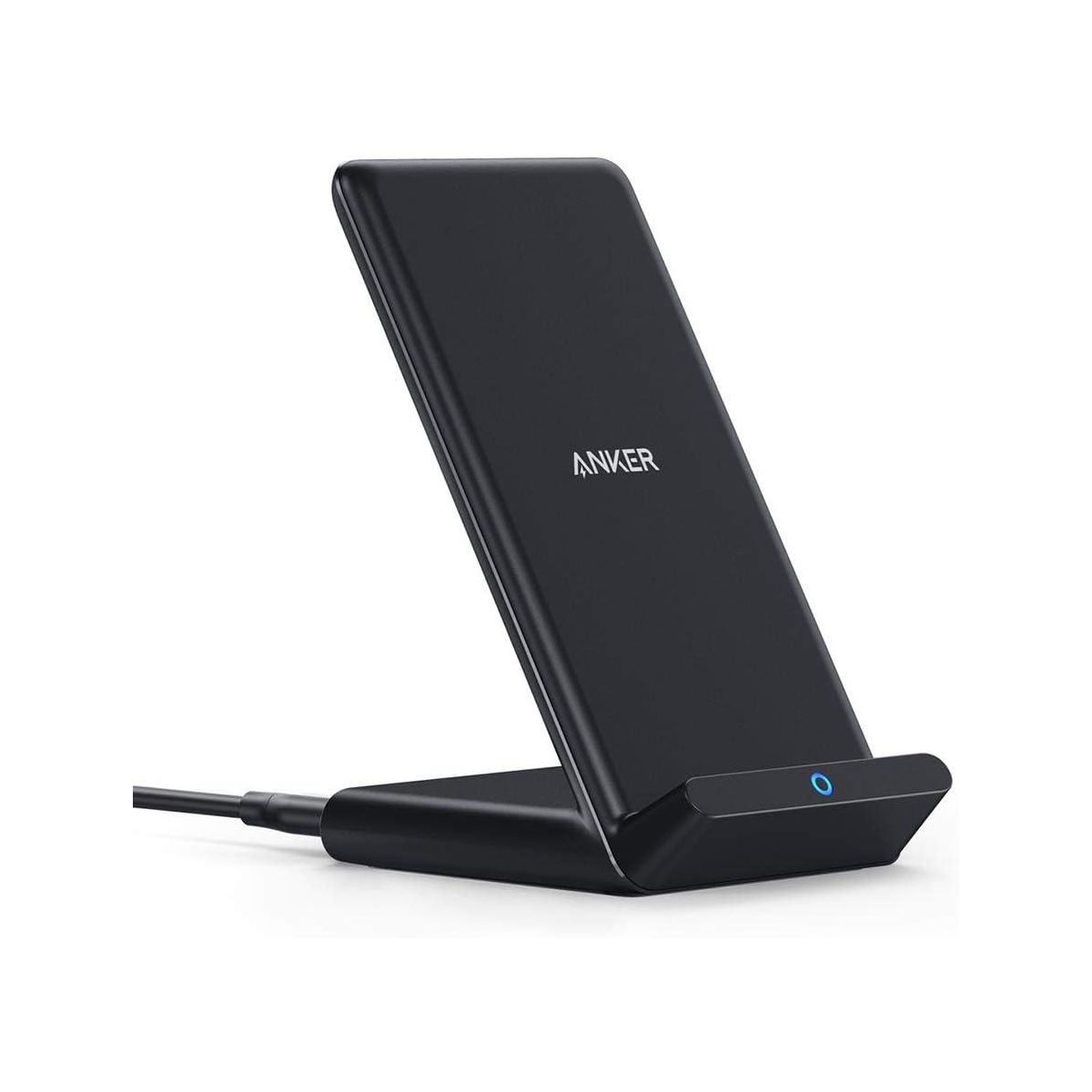 Anker 313 Wireless Charger (Stand), Qi-Certified for iPhone 15/14 / 13/12 / 11 / X / 8, 10W Max for Galaxy S23 / S22 / S21, Micro-USB