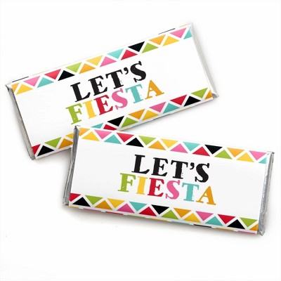 Big Dot of Happiness Let's Fiesta - Candy Bar Wrapper Mexican Fiesta Party Favors - Set of 24