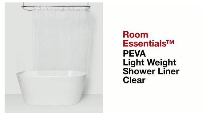 PEVA Light Weight Shower Liner Clear - Room Essentials&#8482;, 2 of 8, play video