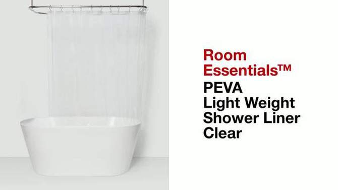 PEVA Light Weight Shower Liner Clear - Room Essentials&#8482;, 2 of 8, play video