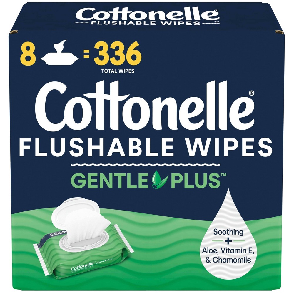 Cottonelle GentlePlus Flushable Wet Personal Wipes - 8pk/42ct