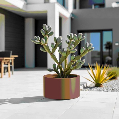Wooakway Outdoor/Indoor/Decor/Garden Large Tall Metal Planter Pots Planter Boxes Cachepots Nursery Pots