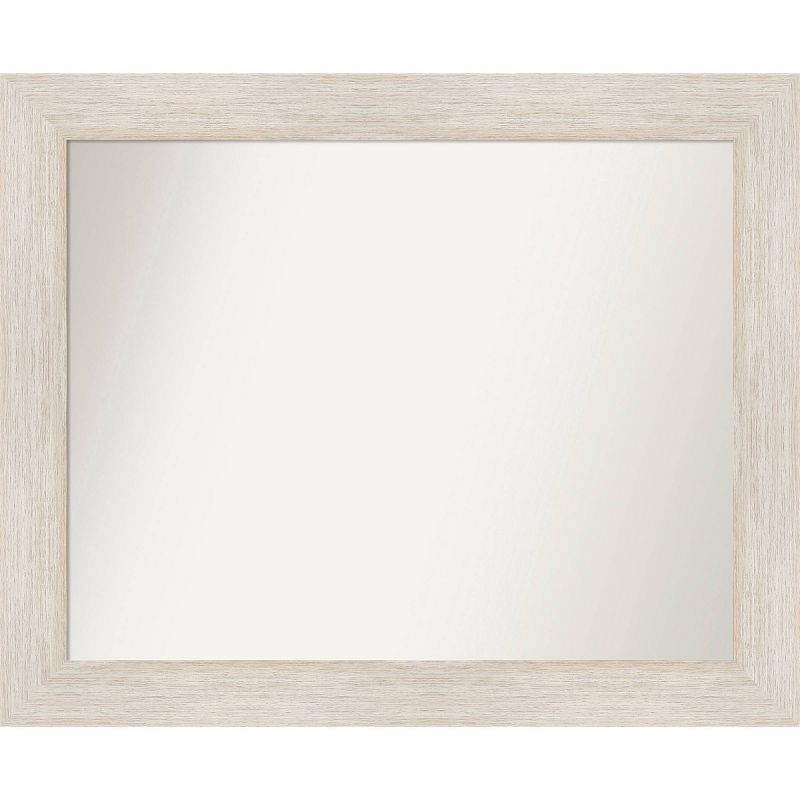 33&#34; x 27&#34; Non-Beveled Hard Whitewash Wood Wall Mirror - Amanti Art, 1 of 10