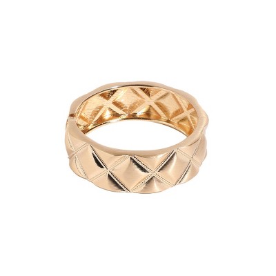 SOHI Women's California Gold Metallic Quilt Bracelet