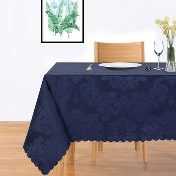 Damask Jacquard Tablecloth, Water Resistant 180GSM Fabric Table Cloth Cover for Dining Tables