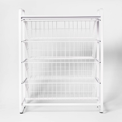 4 Drawer Metal Storage Organizer White - Brightroom&#8482;