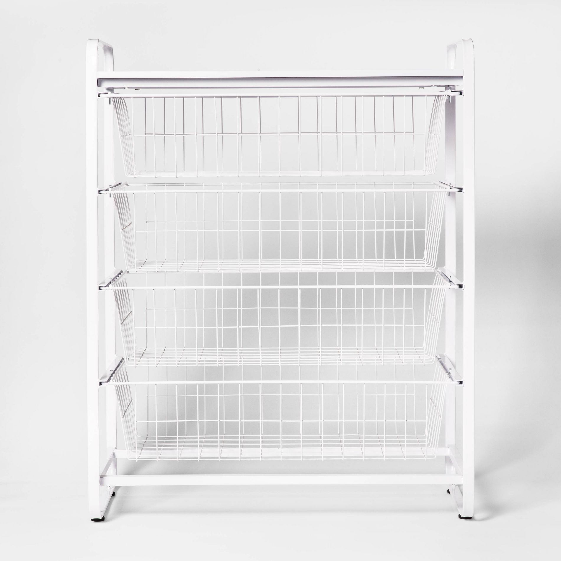 4 Drawer Metal Storage Organizer White - Brightroom™: Steel Utility Storage, Fixed Shelves, Universal Wire Drawers