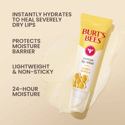 Burt's Bees Rescue Relief Lip Balms Honey Vanilla - 0.35oz/2pk