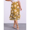 INSPIRE CHIC Women's Chiffon Elastic Waist Ruffle Tiered Flowy Midi Floral Printed Skirts - 3 of 4