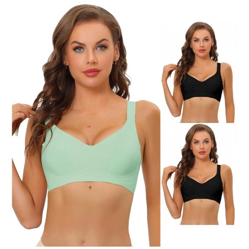 Allegra K Women's Wireless No Show Smooth Comfort Adjustable Straps Minimizer Bras 3 Packs - image 1 of 4