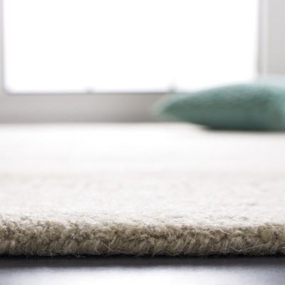 Handmade Grey and Ivory Wool Abstract 4' x 6' Area Rug