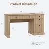 Fluted Home Office Desk Storage, 54" Modern Executive Desk with Charging Station, Wooden Computer Writing Desk with File Cabinet & Drawers for Study - 4 of 4
