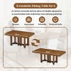 7-Piece Extendable Dining Set with Pedestal Table, 6 Upholstered Chairs, Solid Wood Construction, Removable Leaf, Classic Style-Cuddlewood - 2 of 4