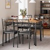 Dining Table Set for 4, Kitchen Table and Chairs, Dining Room Table Set with 4 Upholstered Chairs, Kitchen Table Set , Brown - 4 of 4