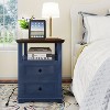 Vipbear 18-inch bedside table, with open shelf, 2 drawer side several, suitable for bedroom, living room - 2 of 4