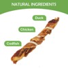 MON2SUN Dog Treats, Triple Flavor Jerky Twist Sticks, 5-7 Inch Chicken Duck and Codfish Sticks Chews for Small Dogs - 3 of 4