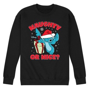 Men's - Lilo and Stitch - Naughty Or Nice Graphic Fleece Sweatshirt - 1 of 4