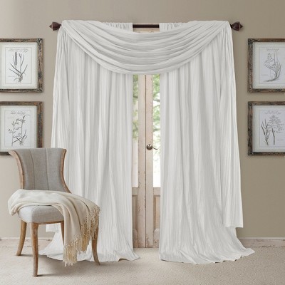 Elrene Athena Faux Silk Window Curtain and Scarf Set - Elrene Home Fashions
