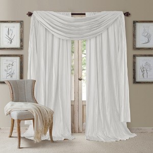 Elrene Athena Faux Silk Window Curtain and Scarf Set - Elrene Home Fashions - 1 of 4