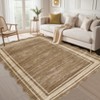 Washable Modern Bordered Non Slip Area Rugs for Living Room Dining Room, Low Pile Geometric Carpet for Home Office - 2 of 4