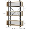 Homhougo 6 Tier Bookshelf with Storage, 71.3 Inch Tall Industrial Book Shelf with Open Display Bookshelves, 6 Shelf Bookcase with Metal Frame,Natural - 2 of 4