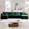 Oversized 150.38" Corduroy Modular U-Shaped Sectional Sofa with Double-Layer Cushions and 2 Ottomans, 6-Piece Free combination Sofa - 2 of 4