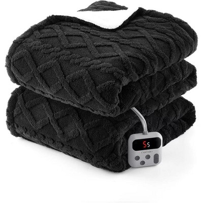 Electric Blanket Heated Throw, Heated Blanket with 10 Heating Levels & 10 Time Settings, Fast Heating Blankets, Machine Washable