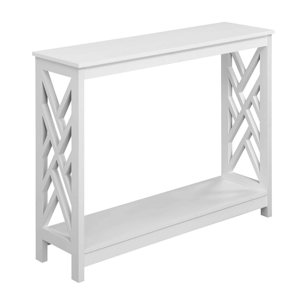 Photos - Coffee Table Titan Console Table with Shelf White - Breighton Home