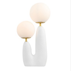 JONATHAN Y Oda Modern Bohemian Resin/Iron/Frosted Glass Danish Cactus LED Table Lamp - 1 of 4